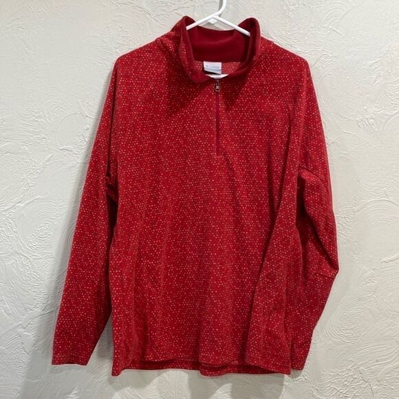 Columbia red 1/4 zip pullover sweatshirt size 1X - Picture 1 of 6